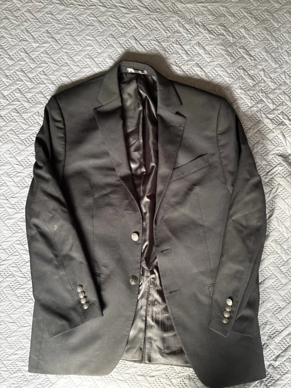 Michael Kors Men's Black Wool Blazer 38R Crest Metal Buttons Sport